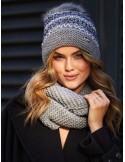 Winter set with a colorful pattern, dark gray C51 - Online store - Boutique